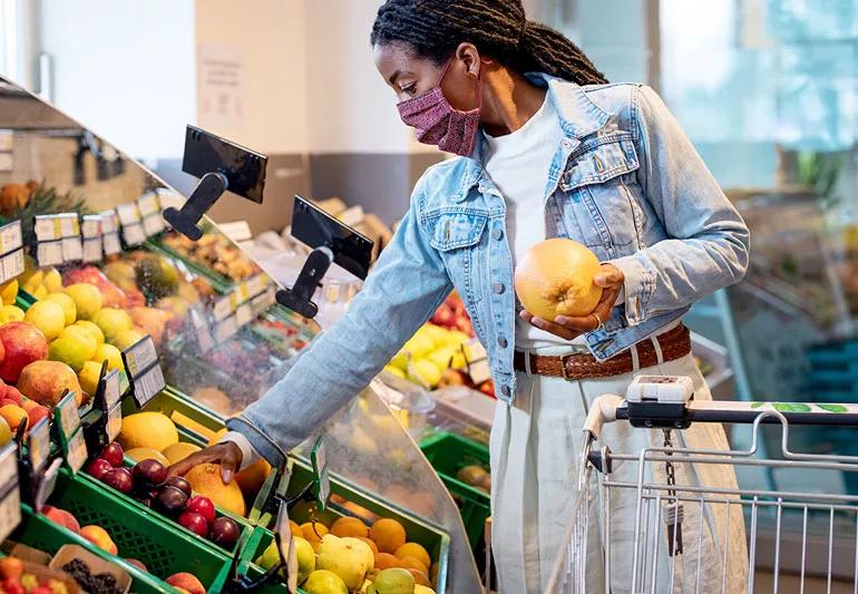shopping for fruit at the market